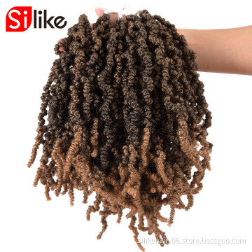 10inch Ombre Fluffy Passion Twist Hair Braiding hair  65g/pack Pre Twisted Bomb Spring Twist Curly Crochet Braids Hair Synthetic
